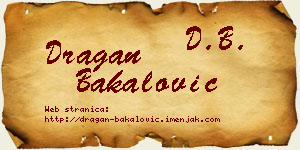 Dragan Bakalović vizit kartica